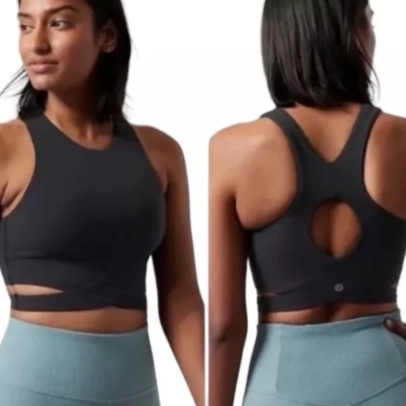 Athleta [NWT Small] Conscious Crop Black Cut-Out Sports Bra - Picture 3 of 11